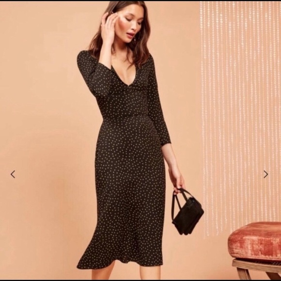 Reformation Dresses & Skirts - Reformation Mabel Polka Dot Midi Dress US 6